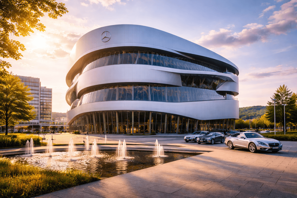Mercedes-Benz Museum Stuttgart mit moderner Architektur und Ausstellung