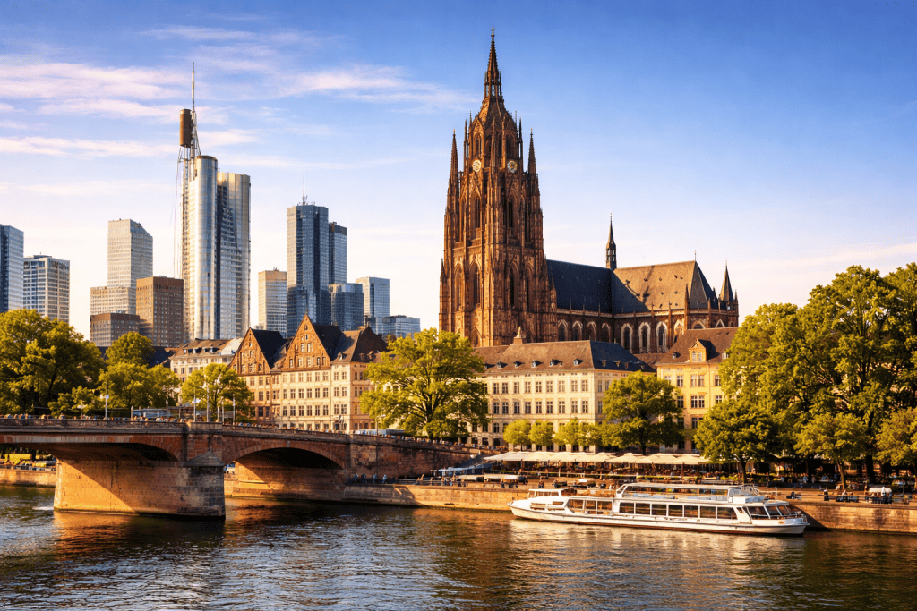 Frankfurter Dom mit Turm und Altstadtumgebung
