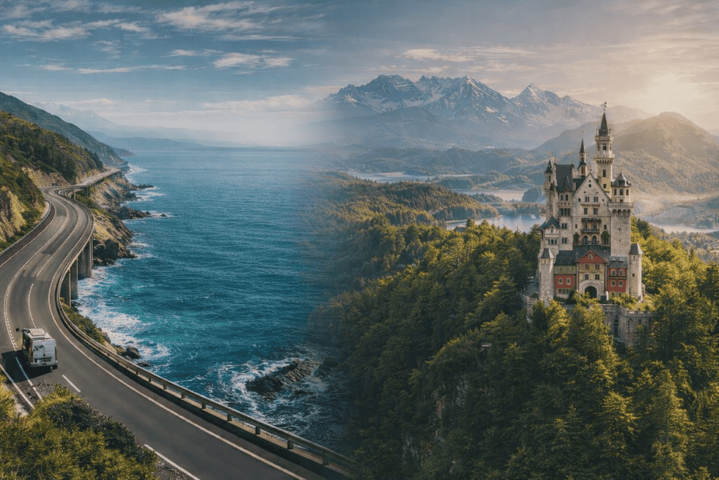 Landschaftliche Route für Rundreisen in Deutschland - besondere Reiserouten.