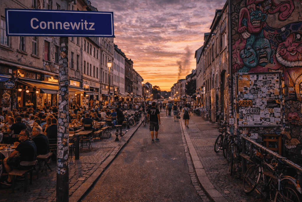 Connewitz Leipzig mit alternativer Szene, Streetart und urbanem Straßenbild