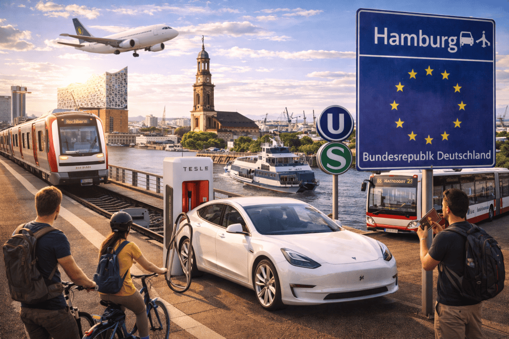 Öffentlicher Nahverkehr in Hamburg mit Bus, U-Bahn und Fähre