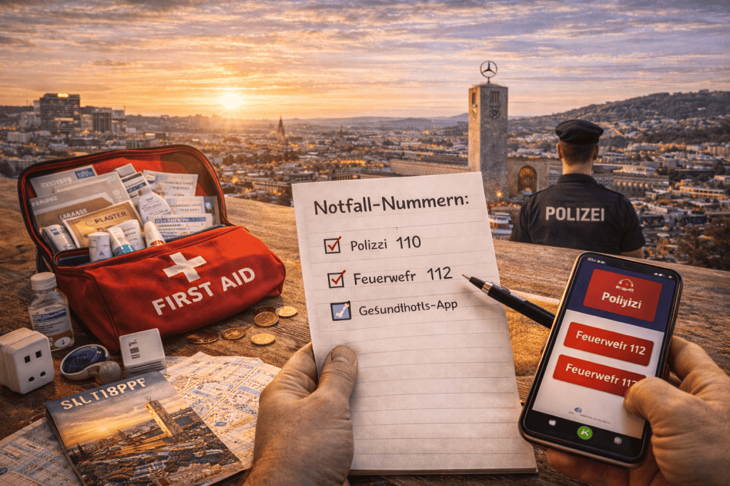 Sicher reisen in Stuttgart – alle wichtigen Infos zu Gesundheit, Notfällen und Sicherheit auf einen Blick.