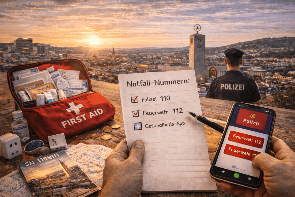 Smartphone mit Köln-Guide App, WLAN-Hotspot und Stadtkarte