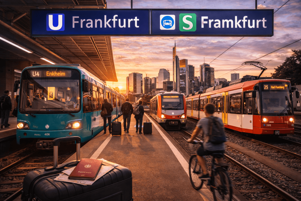 Öffentlicher Nahverkehr in Frankfurt mit U-Bahn, S-Bahn und Tram