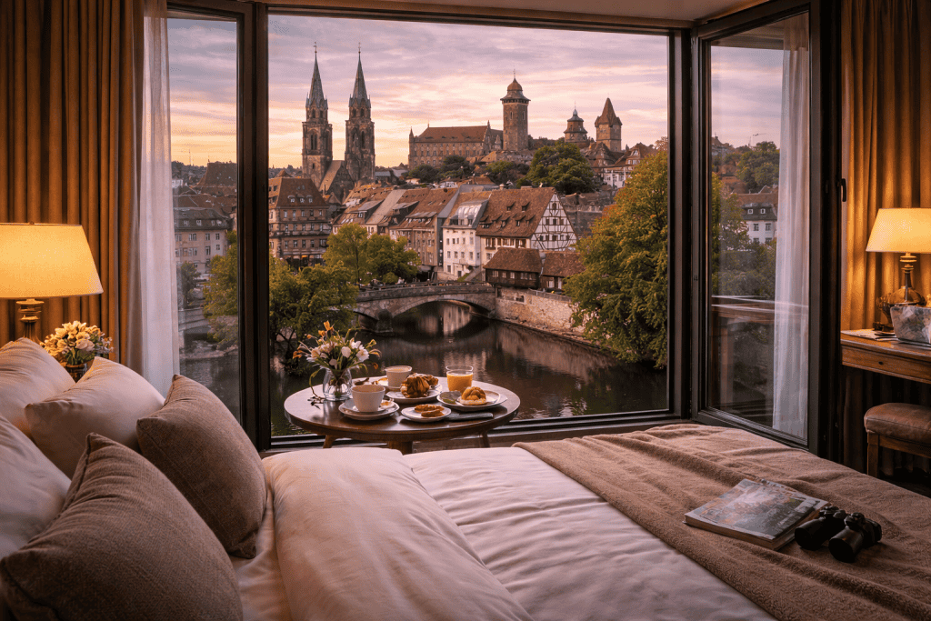 Hotelzimmer mit Blick auf die Nürnberger Innenstadt