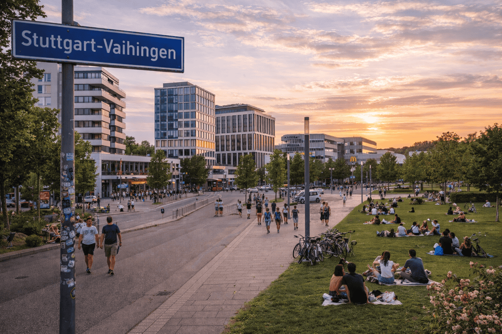 Vaihingen in Stuttgart mit Wohngebieten und Grünflächen