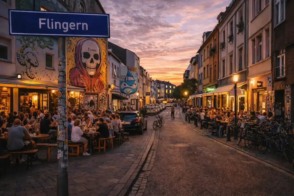 Flingern Düsseldorf mit Streetart, Cafés und kreativem Viertelcharakter
