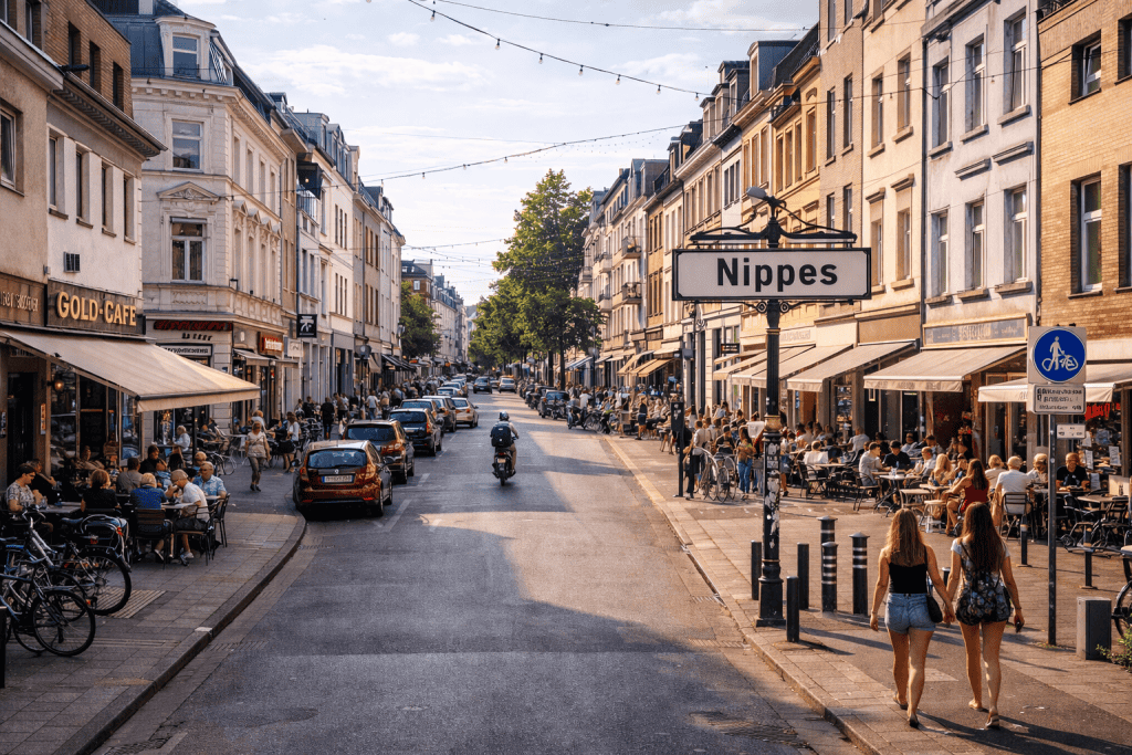Nippes in Köln mit urbanem Straßenbild und Wohnhäusern