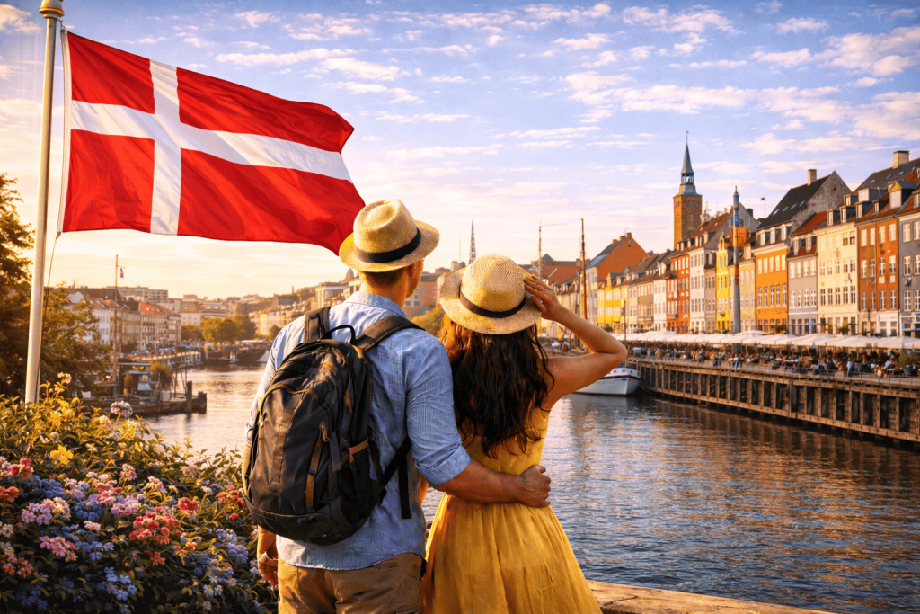 Dänische Stadt mit klarer Architektur und maritimem Stadtbild