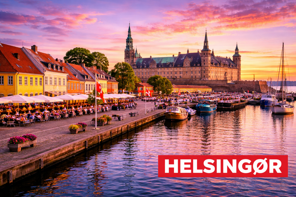 Helsingør mit Kronborg Schloss, Hafen und Blick über den Øresund.