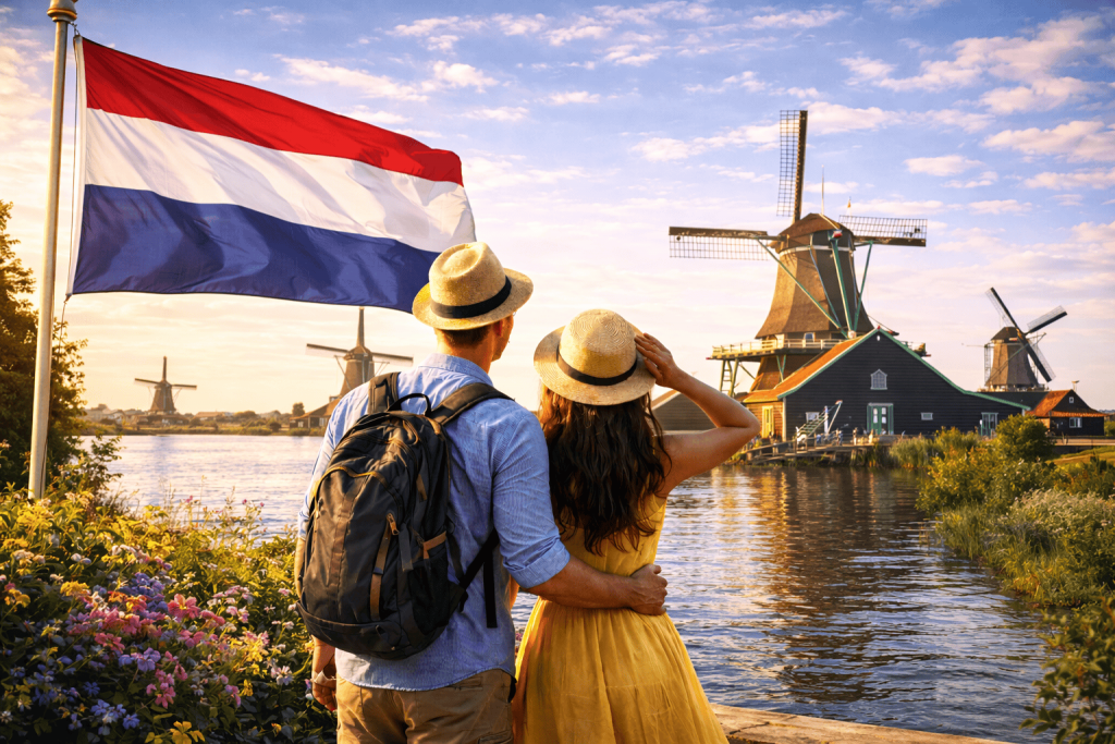 Blick auf eine Windmühle